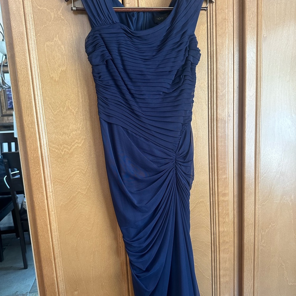 Tadashi Shoji Blue Sleeveless Sheath Maxi Dress
